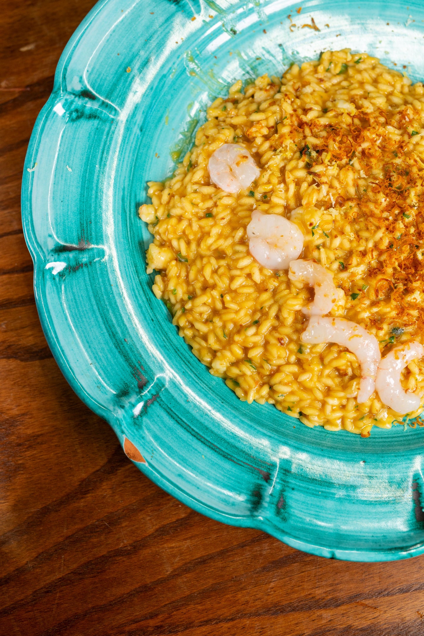 Risotto con Pomodoro Giallo, Gamberi, Bottarga e Limoni di Sorrento